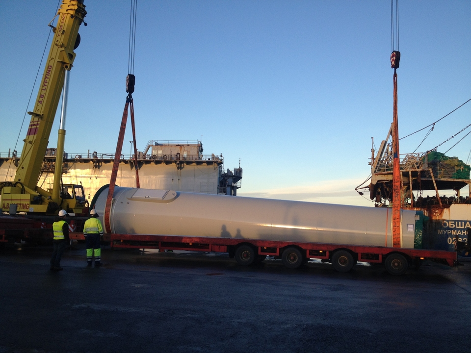 The windmills being moved