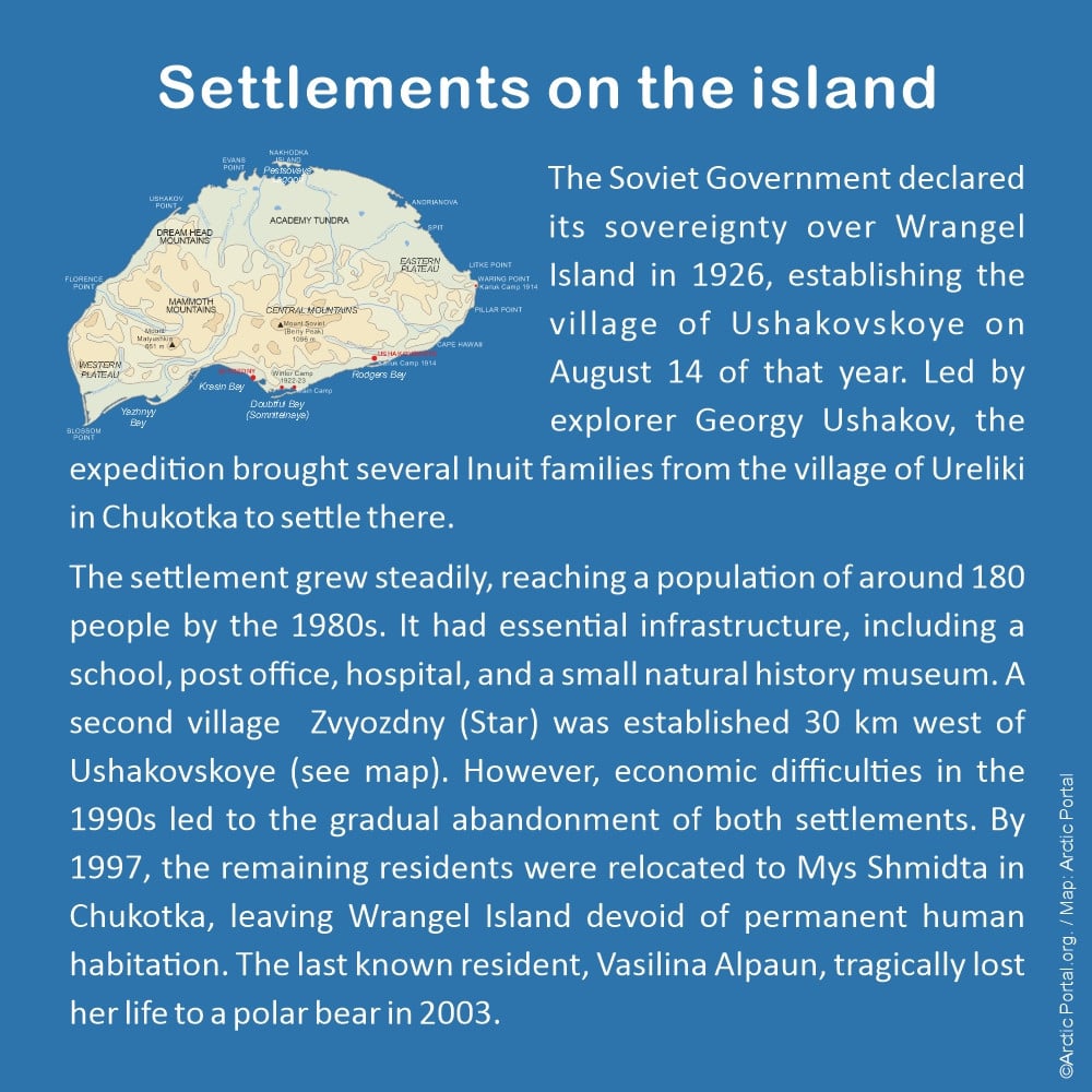 Wrangel Island - Settlements on the Island