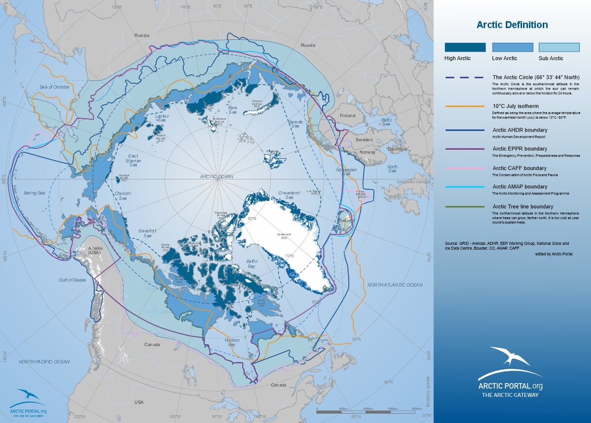 Arctic Portal Map - Arctic Definitions North Polar Canada projection