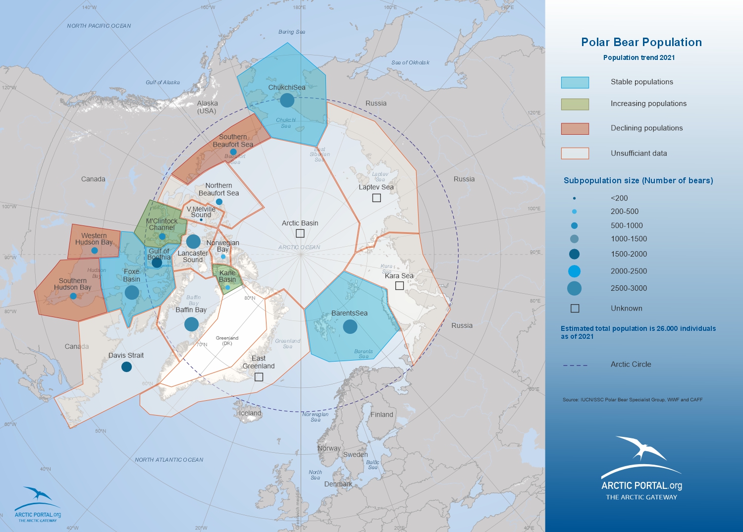 Map: Polar Bear population 2021