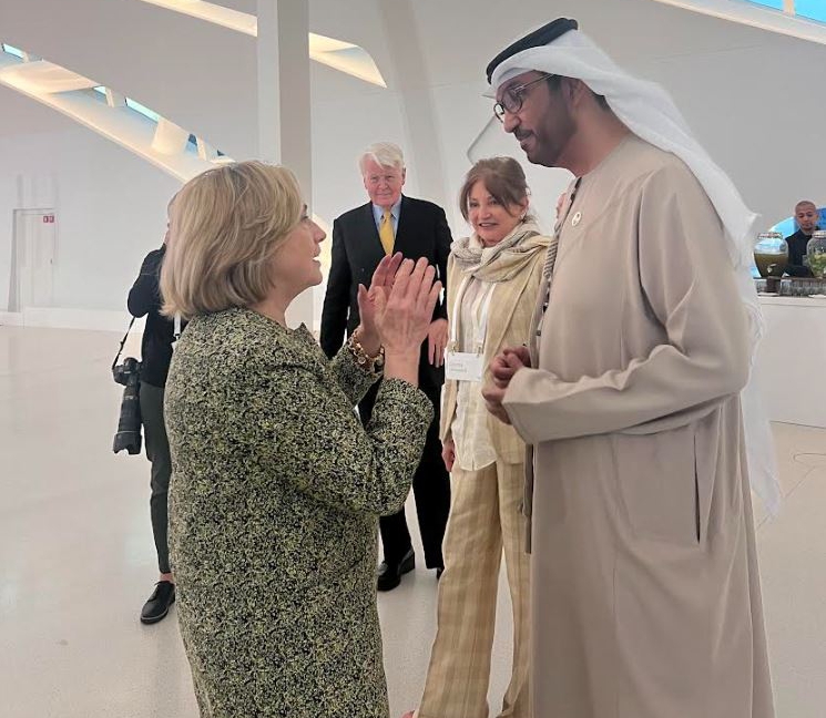 Action Summit - Hillary Clinton speaks to Sultan Al Jabar