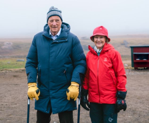King Harald Queen Sonja Norway Kongehuset, arrive in Longyearbyen