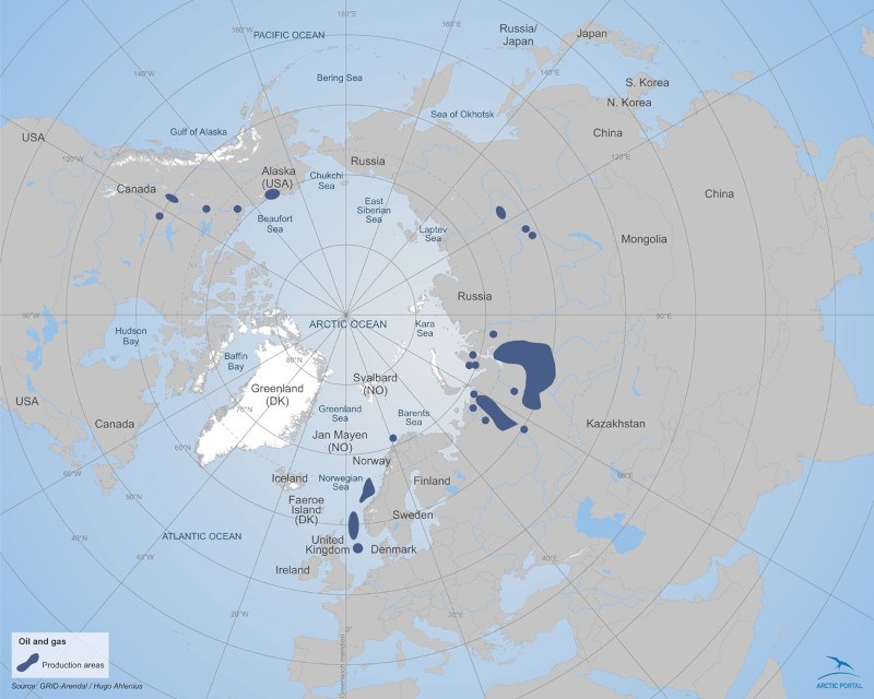 Current oil and gas fields