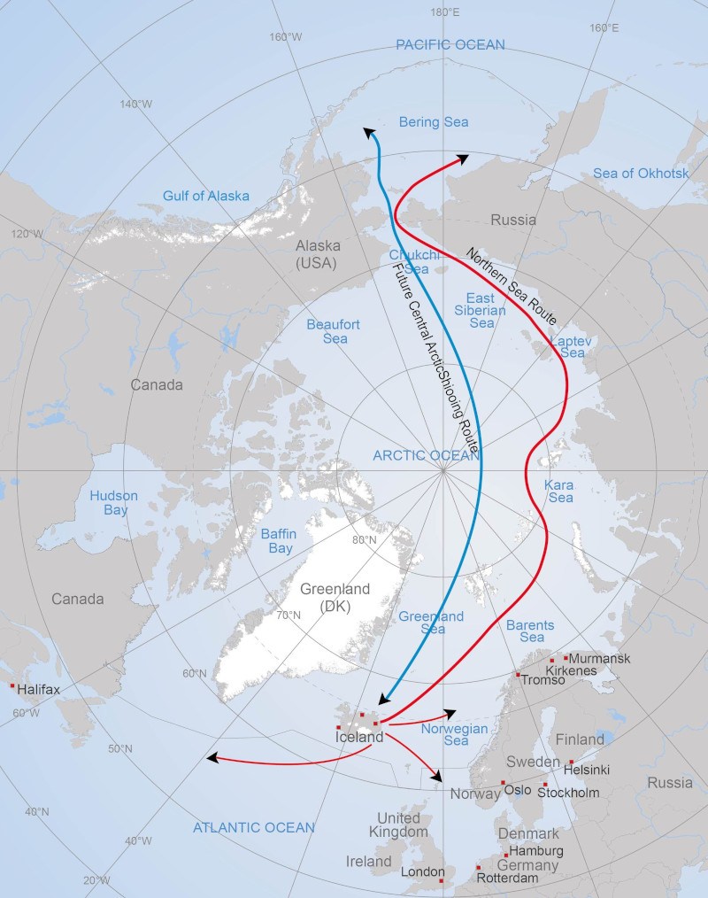Possible sailing destinations from Northern Iceland